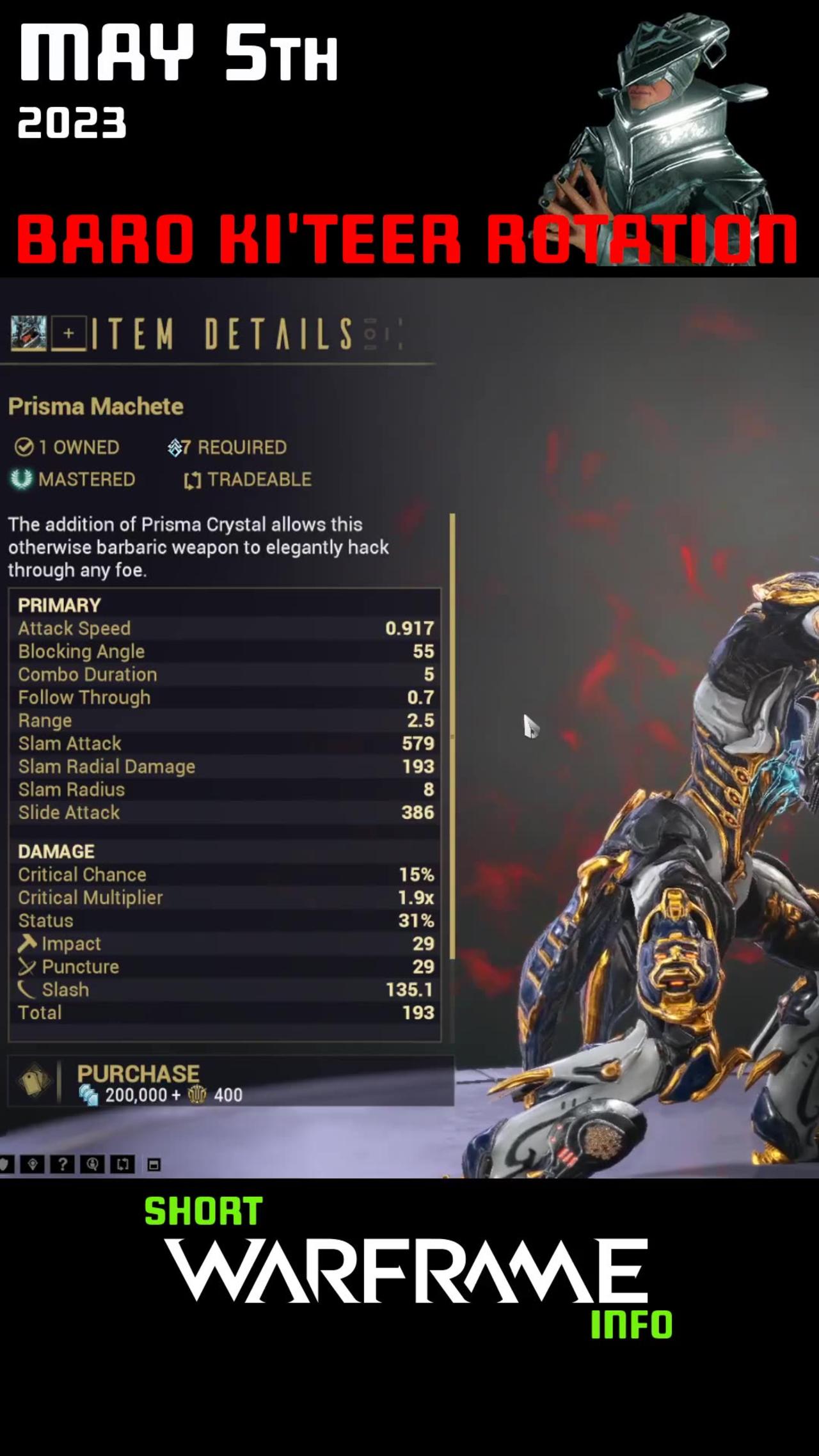 Warframe Baro Ki Teer Inventory Info One News Page VIDEO