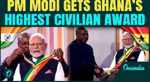 PM Narendra Modi Conferred Ghana’s Highest Civilian Honour — ‘Order of the Star’ by President Mahama [Video]