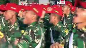 Indonesian forces rehearse for historic Bastille Day parade in Paris