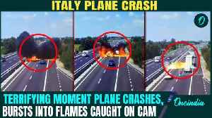 Italy Plane Crash BREAKING: Shocking Moment Small Aircraft Crashes PLUNGES Onto Busy Highway| 2 Dead [Video]