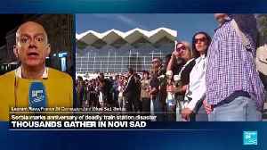 'Seas of people': Huge crowds rally in Novi Sad to mark train station disaster anniversary