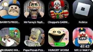 BARRY'S PRISON RUN,Mr Funny's ToyShop,CHOPPER'S CARNIVAL,Roblox,MR BRAINS WATERPARK