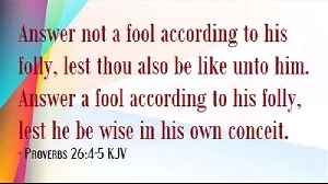 Sunday Talk with Jamal 11/Jan/26  Proverbs 26:5  Answer a fool according to his folly