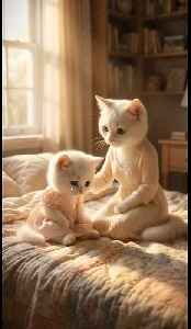 Even mother Don't know about her baby and Maid x 😭|Ai cat video|Ai video # aicat#catvideo#trend