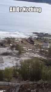 A Huge Landslide Causes Homes And Land To Plunge Into The Sea Norway..