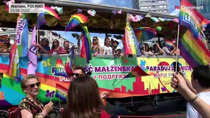 Tens of thousands of people take part in Pride March in Warsaw, Oslo and Paris