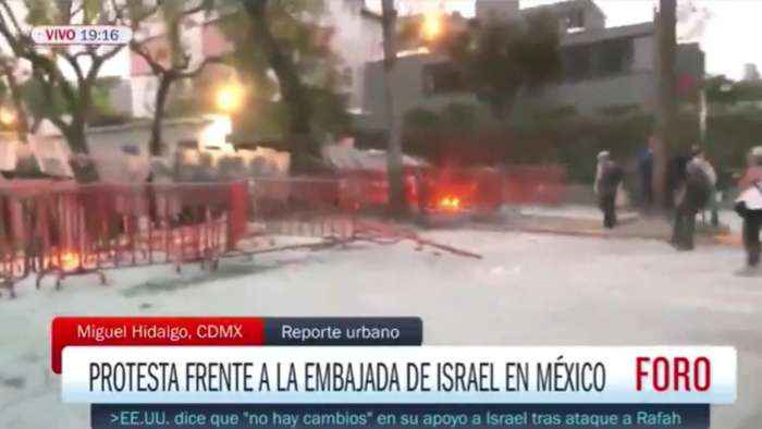 Mexico City they set fire to Israeli embassy with Molotov cocktails.