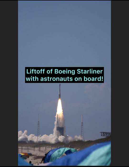 Boeing Starliner liftoff on a ULA Atlas V rocket