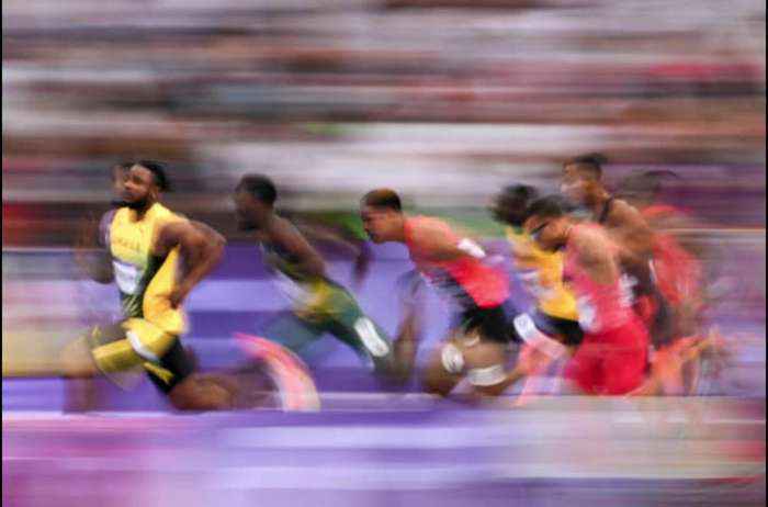 Semi final 100m m men jeux olympiques Paris 2024 France