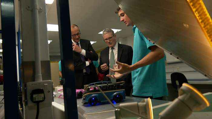 Starmer and Merz tour defence factory