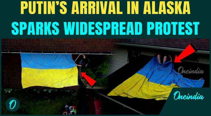 Video: Protests Against Trump-Putin Summit | Ukrainian Flag Raised in Alaska Ahead of Crucial Summit
