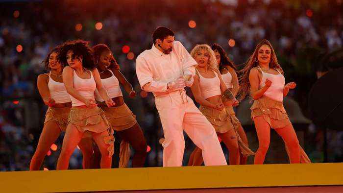 Bad Bunny Super Bowl Halftime Show: Adam Sandler, Kerry Washington Show Support, Jake Paul Shares Distaste | THR News Video