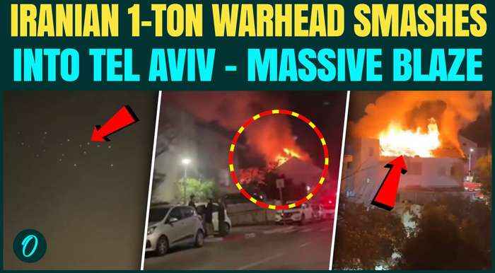 RAW FOOTAGE: Iran’s Cluster Bomb Missile RIPS Through Israeli Air Defences | Iran BURNS Tel Aviv