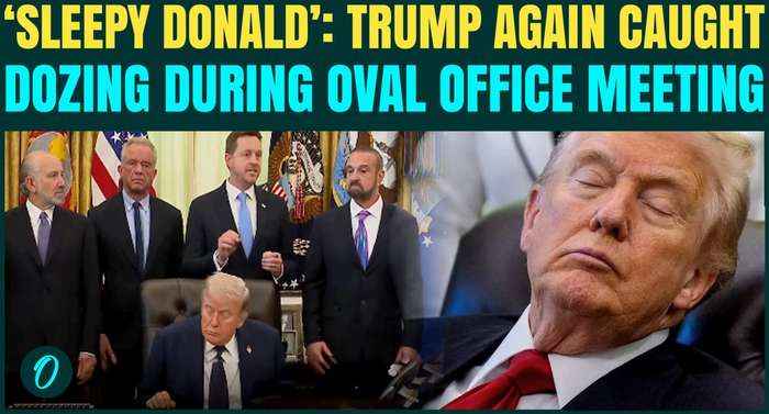 Trump FALLS ASLEEP Mid-Event? Oval Office Video Shows Him Dozing During Meeting | WATCH