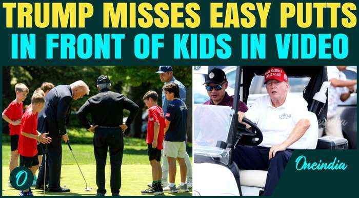 Trump MISSES Easy Putts in Front of Kids? Awkward Golf Moment on White House Lawn Goes Viral