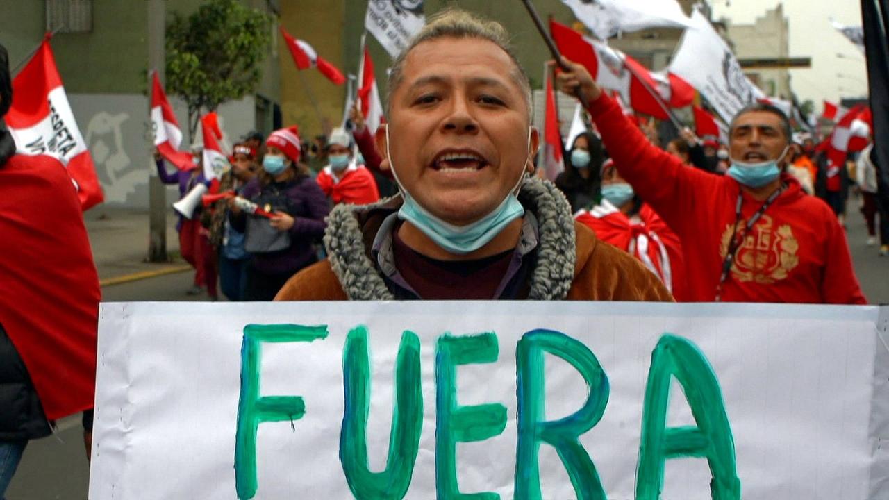 Peru protesters rally against Pedro Castillo’s new government