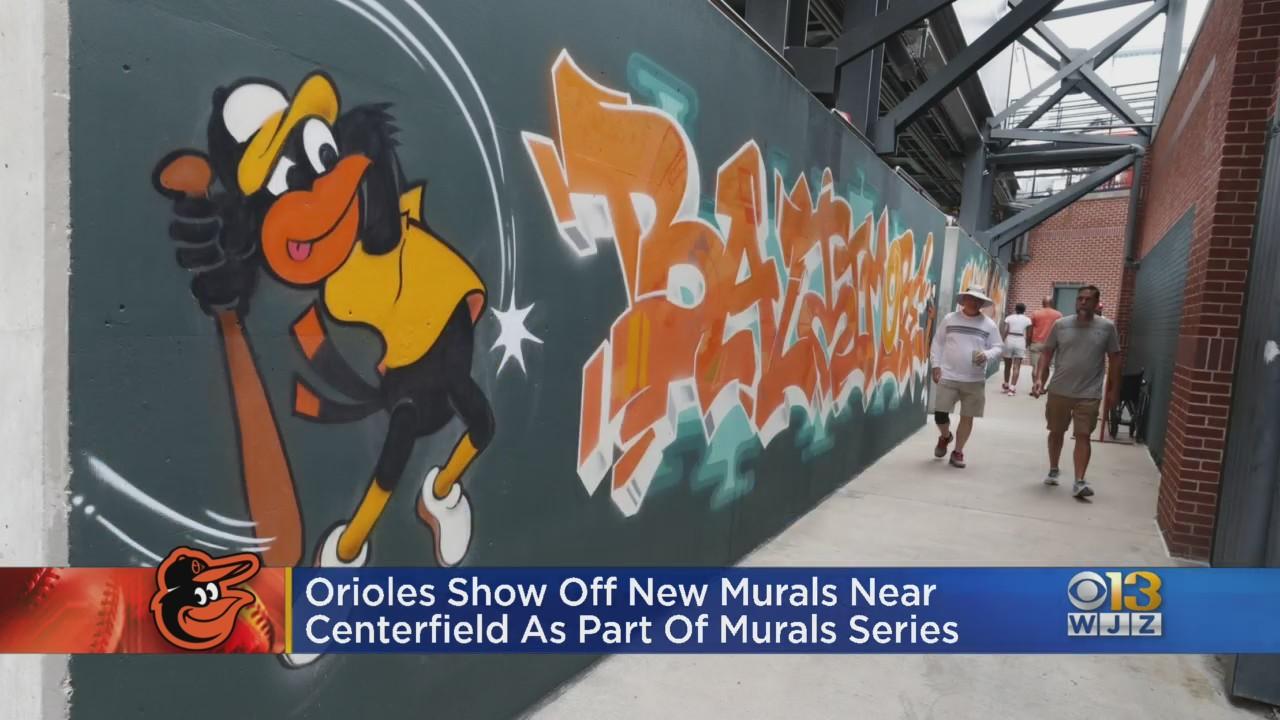 Orioles Show Off New Murals Near Centerfield