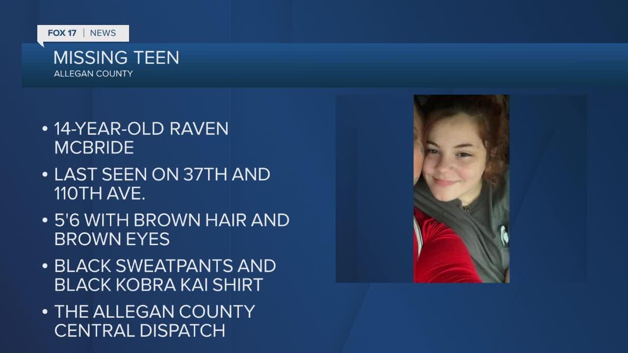 14-year-old Raven McBride missing from Allegan County