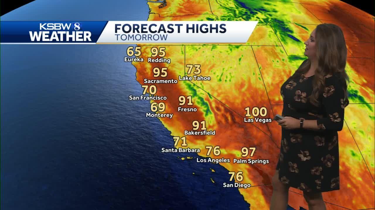 Mostly sunny and hazy with cooler inland temps
