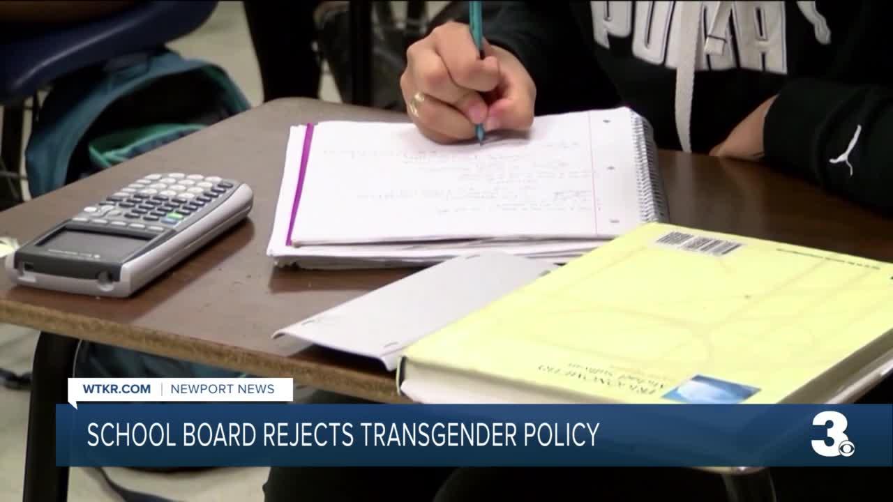 Newport News School Board votes against transgender student polices required by law