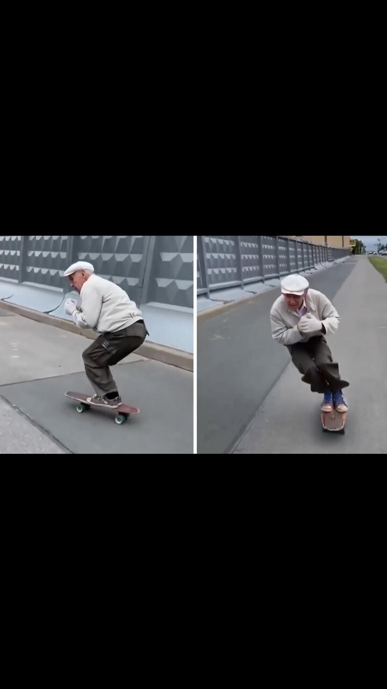 73-year-old man rides his board since 1981
