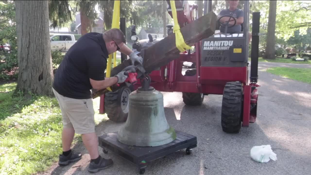 Historic fire bell removed from Oakwood Cemetery in Cuyahoga Falls