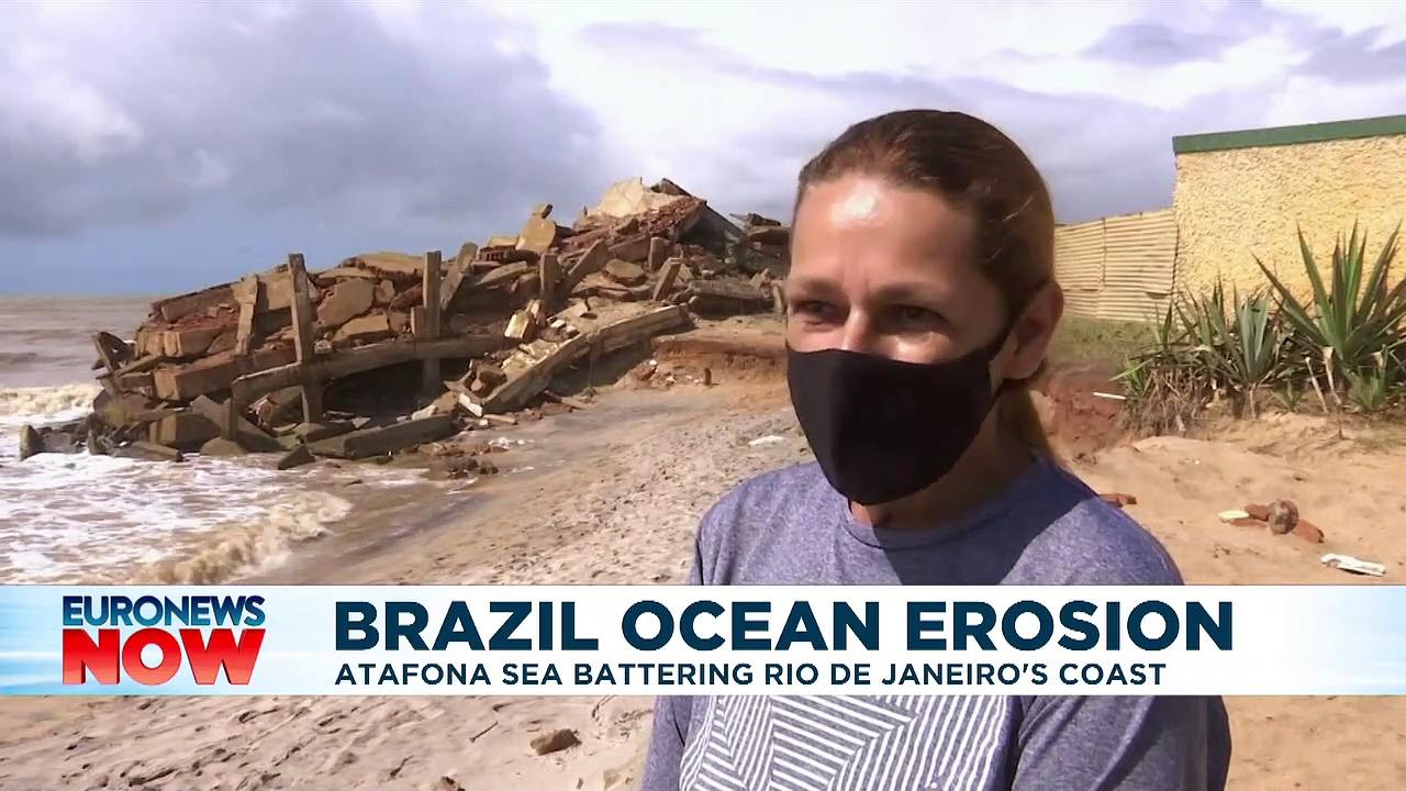 Brazilian beach resort slipping under the water due to human action