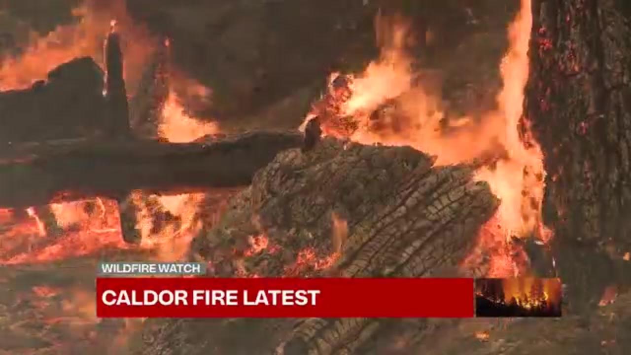 Fire crews continue fight to keep Caldor Fire from major highway as blaze burns 450 homes