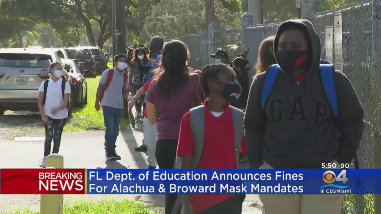 Florida Department Of Education Announces Fines For Alachua & Broward Mask Mandates
