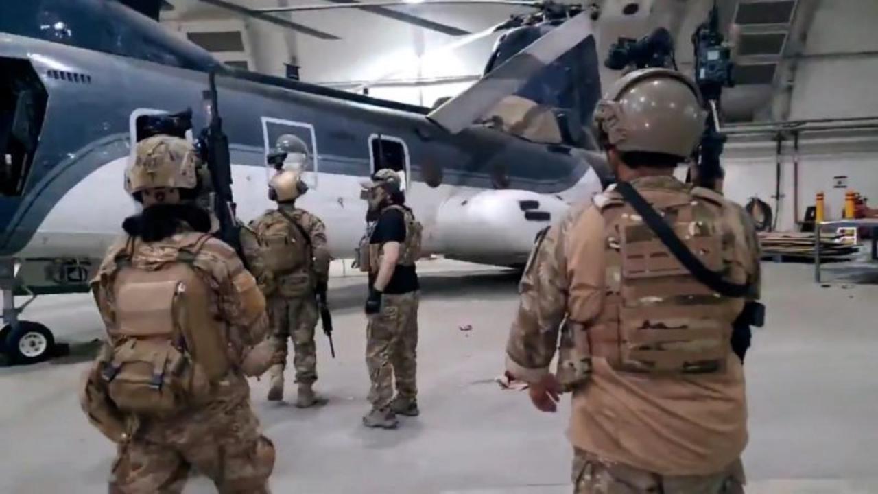 See video of Taliban checking US military helicopters left behind