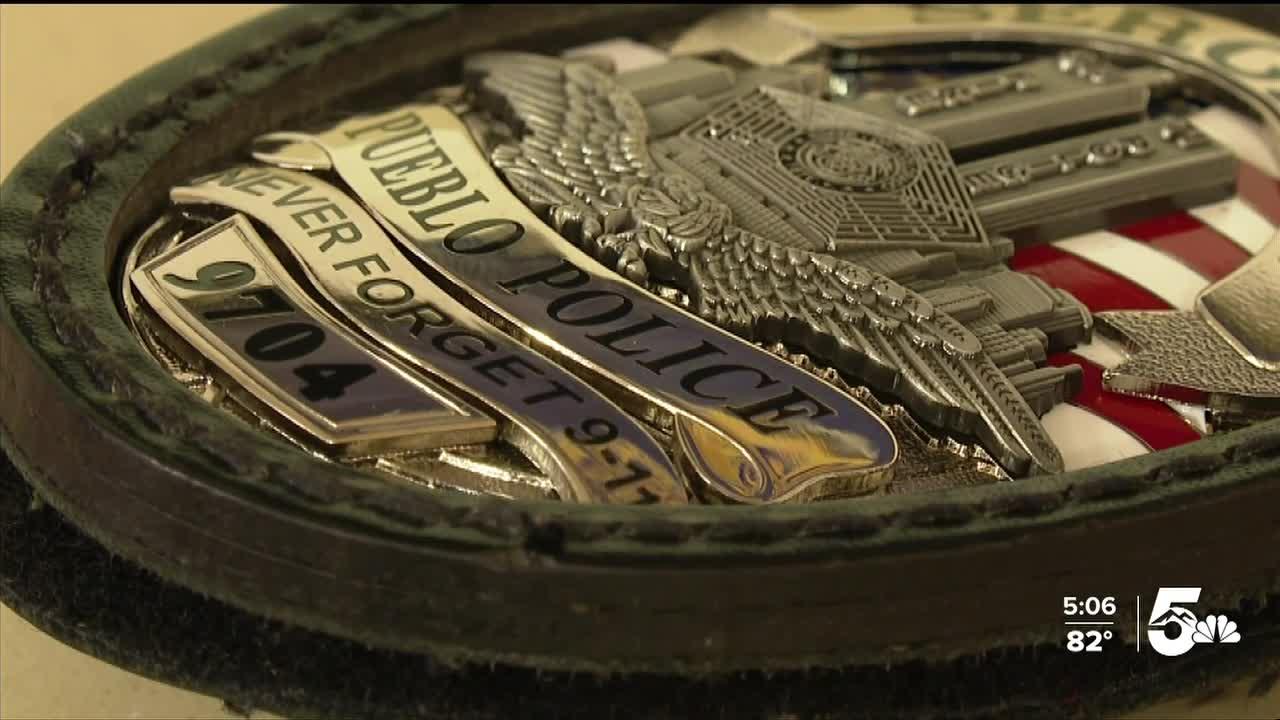 Pueblo Police Officers honor fallen 9/11 first responders with badges