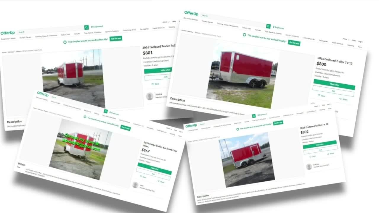 Listing for trailer leads to elaborate scam involving OfferUp and fake eBay emails