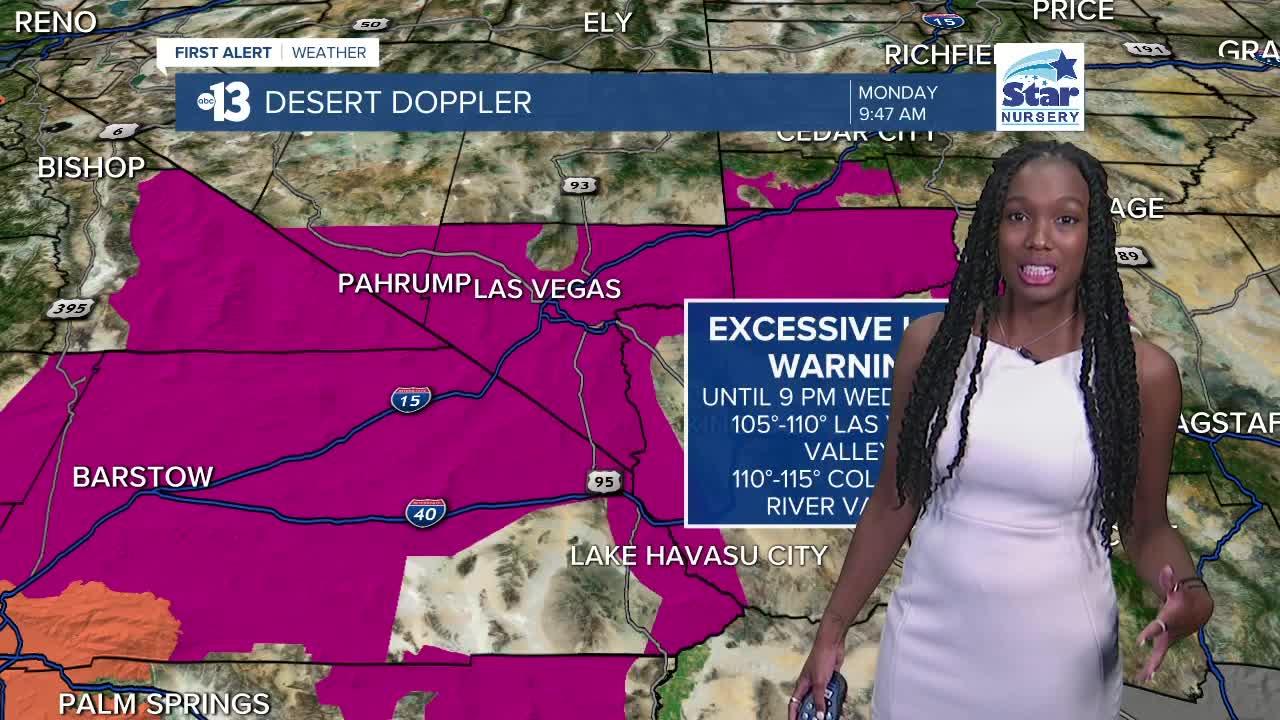 Excessive Heat Warning in place Monday through Wednesday