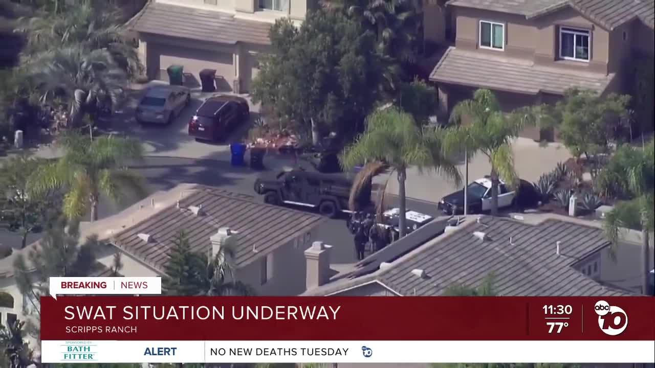 SWAT officers respond to home in Scripps Ranch