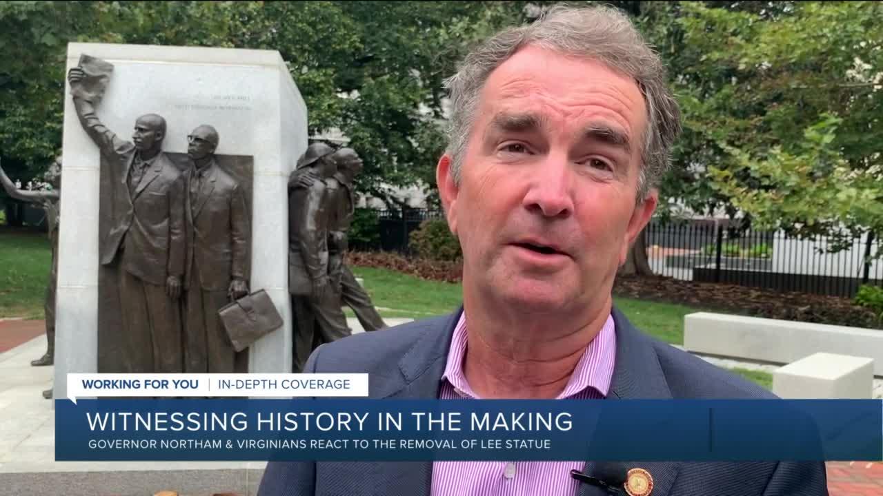 Governor Ralph Northam, Virginians react to removal of Lee statue