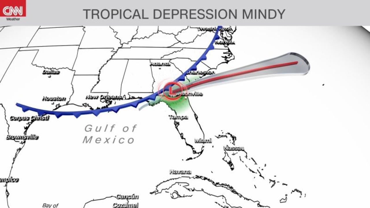 Southeast getting drenched by Tropical Depression Mindy