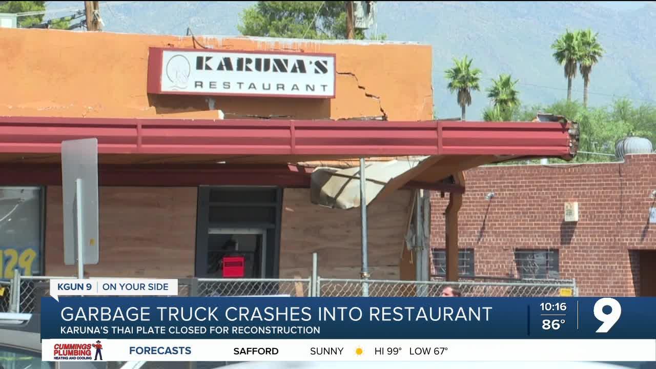 Garbage truck destroys entrance of local restaurant standing for 26 years