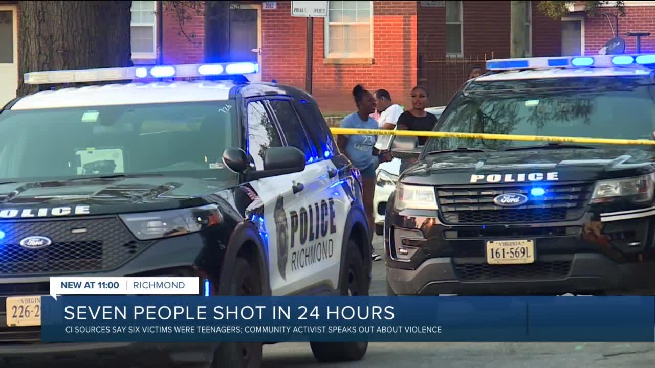 Seven people shot, most are juveniles, in violent 24 hours in Richmond