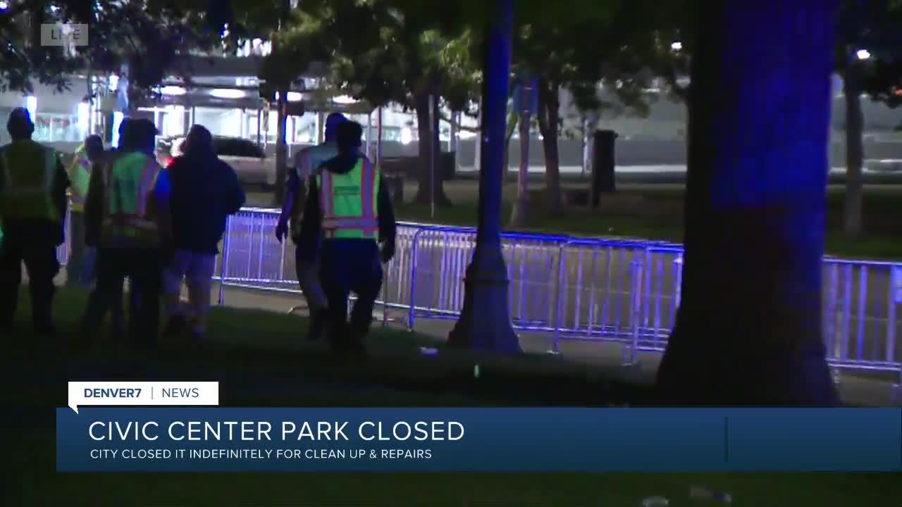 Civic Center Park being closed for cleanup and restoration