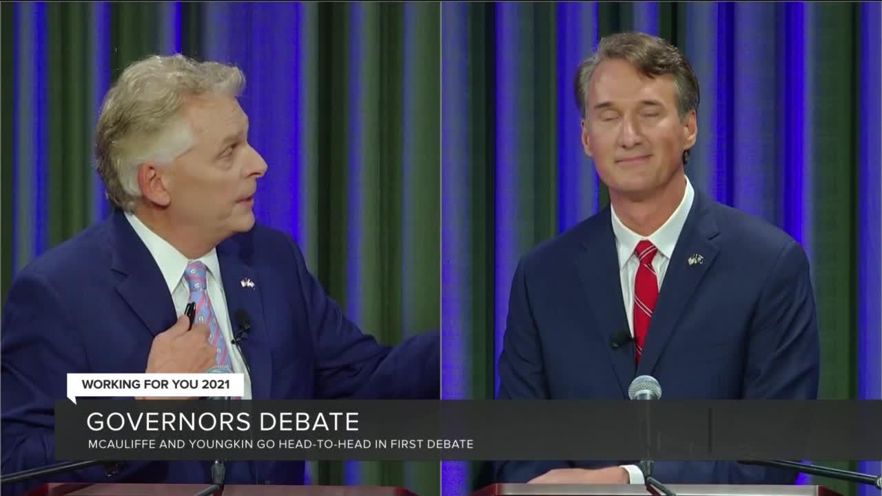 McAuliffe, Youngkin clash over abortion, COVID in 1st debate