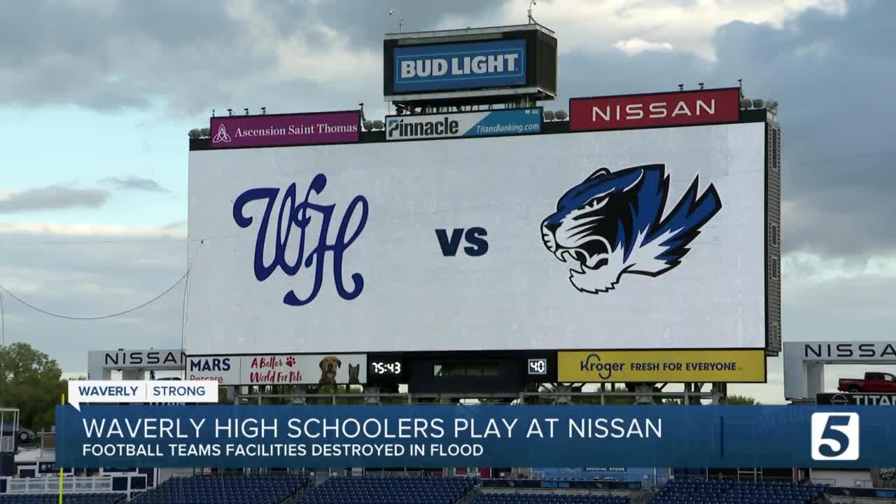 Waverly High Schoolers play at Nissan Stadium