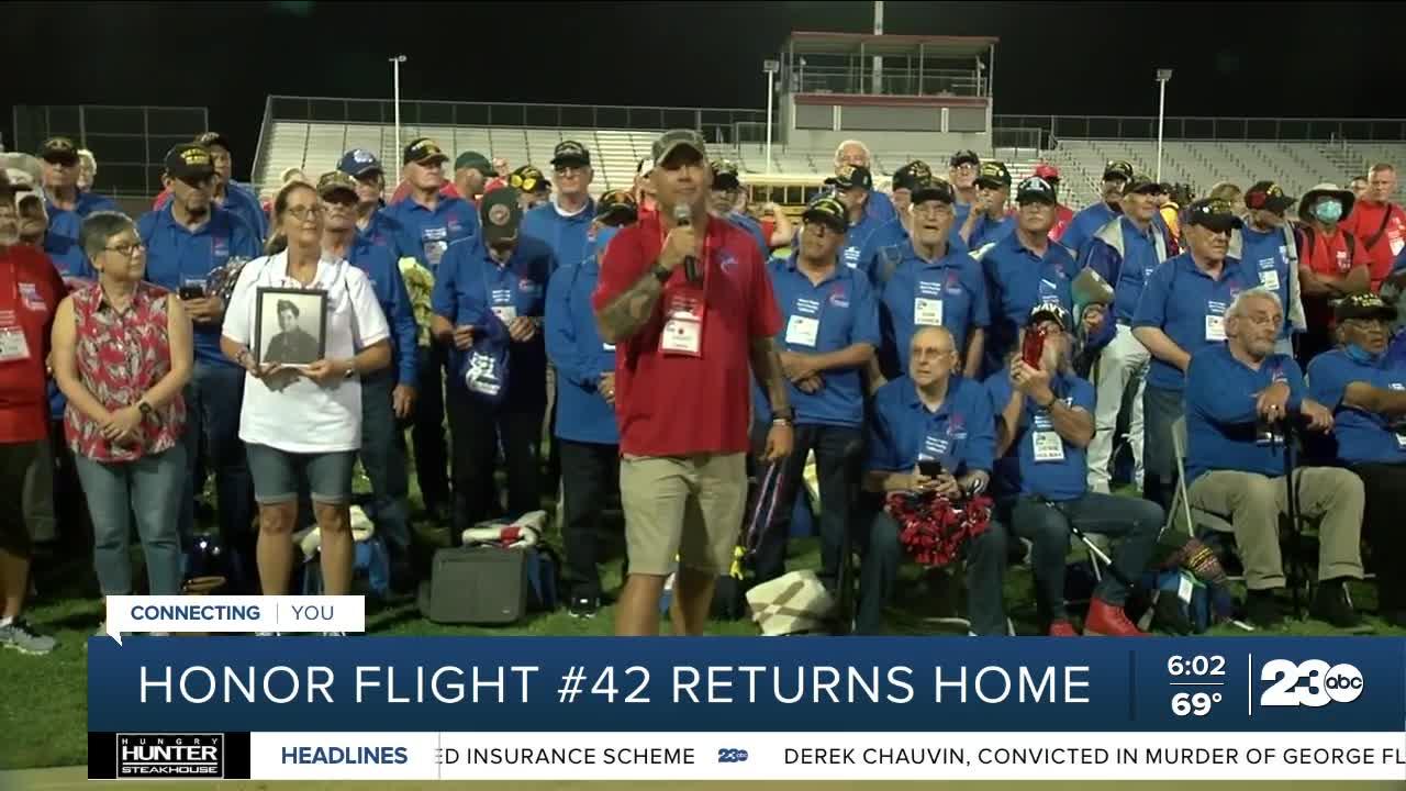 Honor Flight 42 returns home to Bakersfield