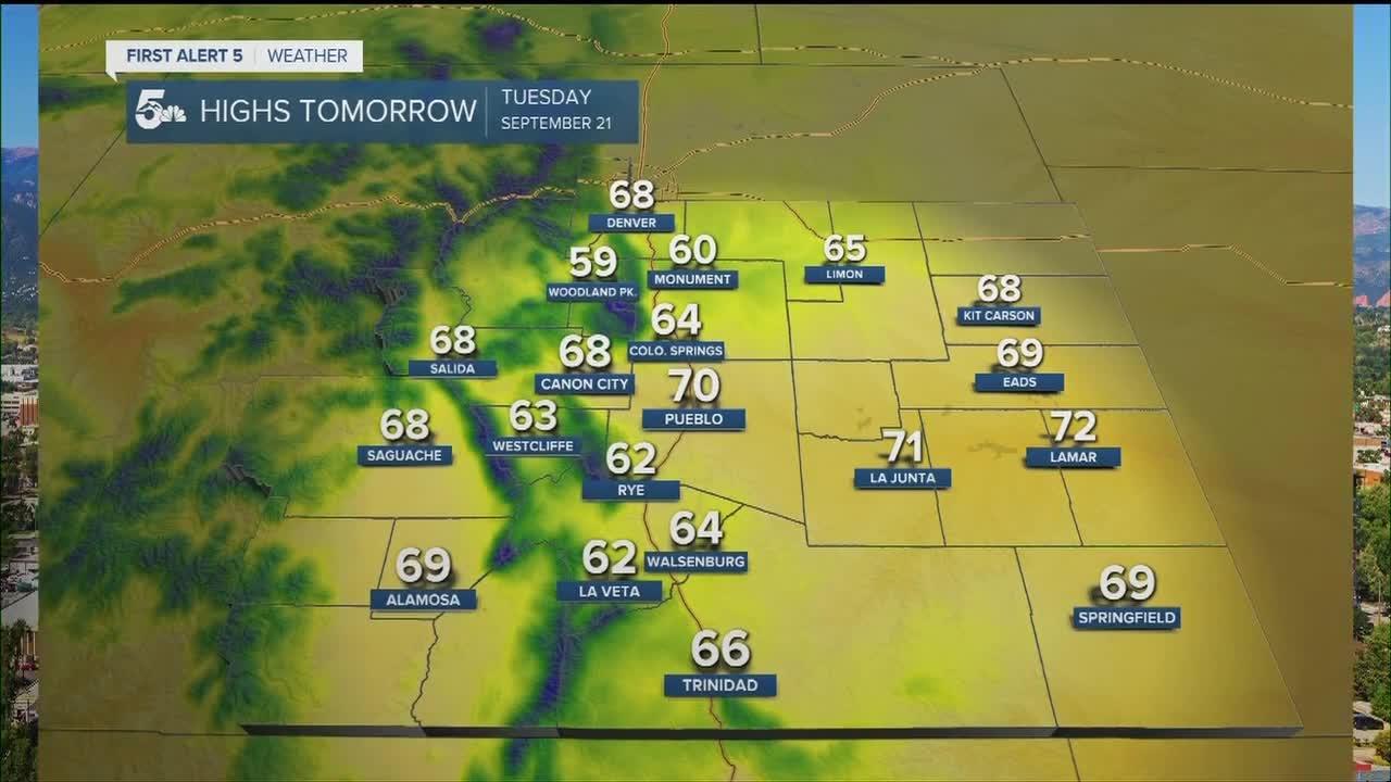 Cold Tuesday morning lows and chilly daytime highs