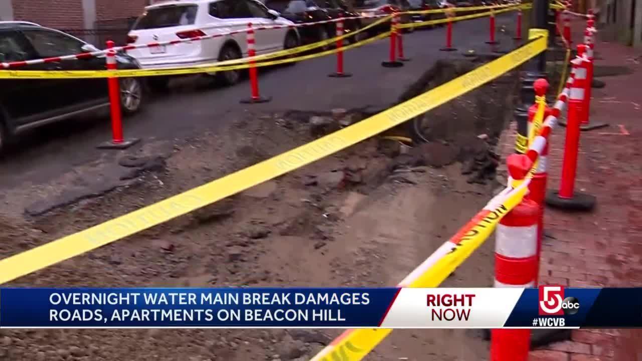 Cleanup underway after water main break floods Beacon Hill homes