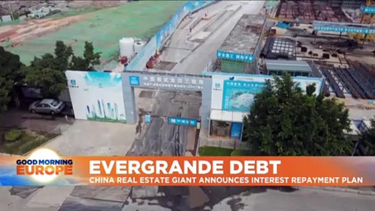 China's Evergrande to pay interest on small part of €250 billion debts