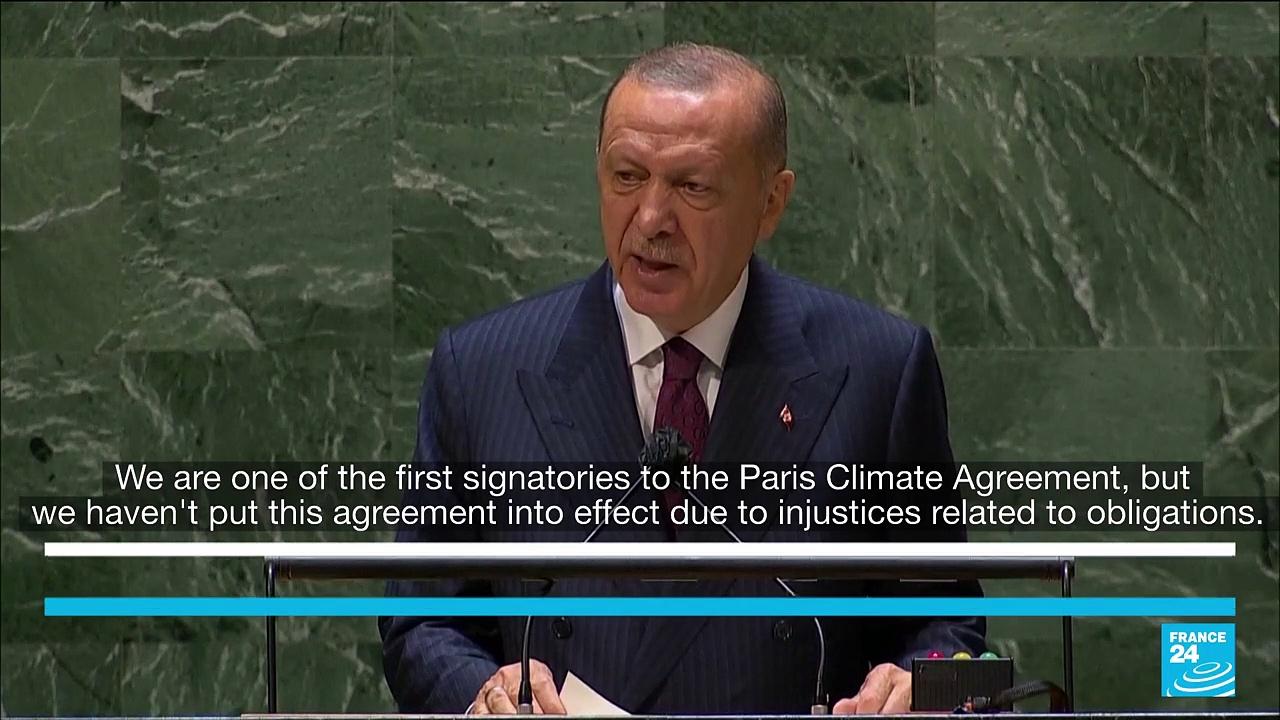 Turkey to ratify Paris climate agreement, Erdogan tells UN