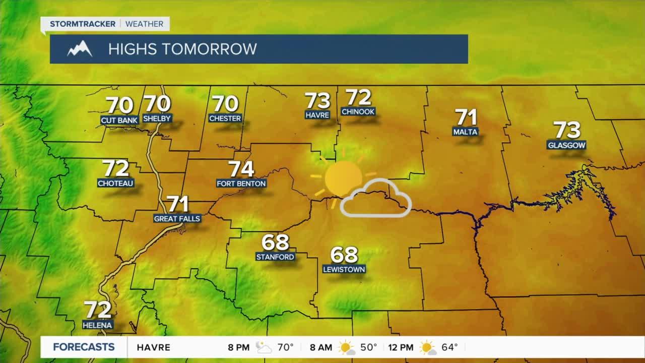 Partly Cloudy and Cooler on Thursday
