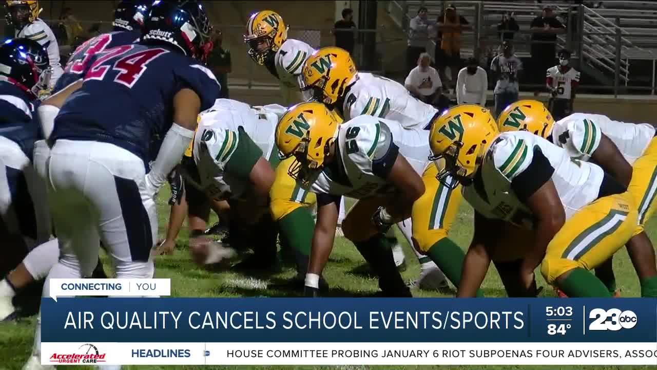 Air quality cancels school events and sports