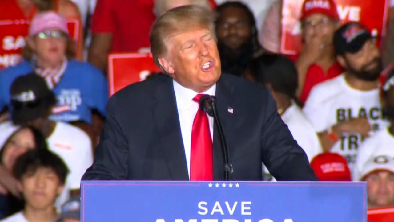 Trump suggests Stacey Abrams might make better governor than Kemp at rally