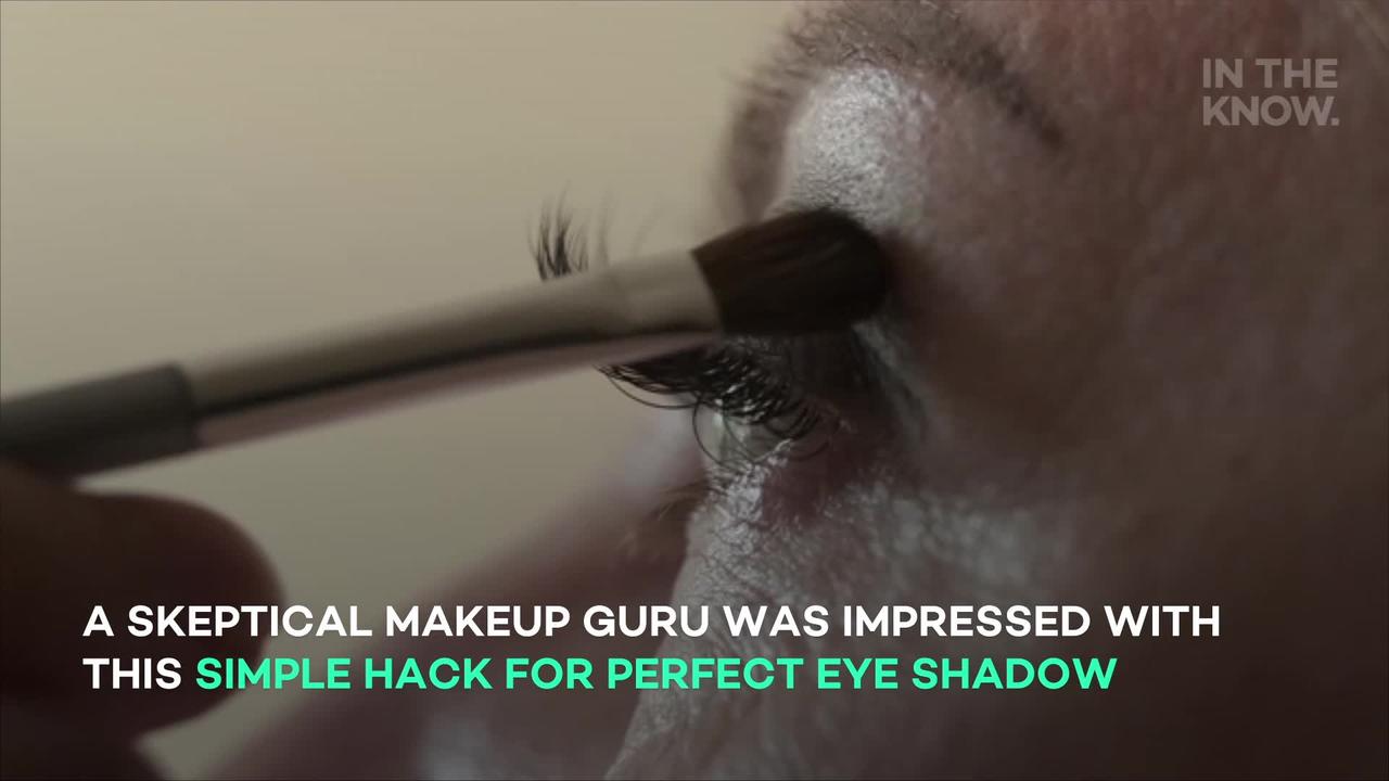 Makeup artist uses utensil to get perfect eye shadow look